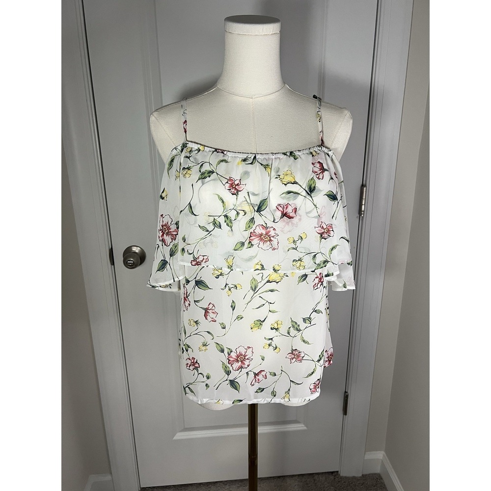 Women's Floral Summer Tank Flowy Resortwear Beach Vacation Size Small